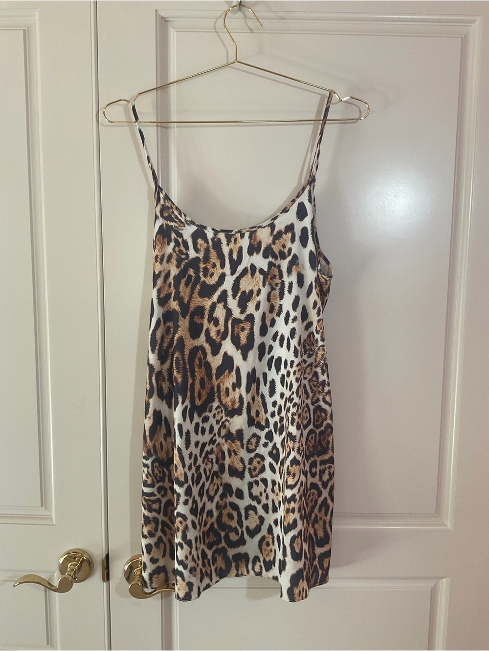 Leopard Print Slip Chemise - Brown/Black